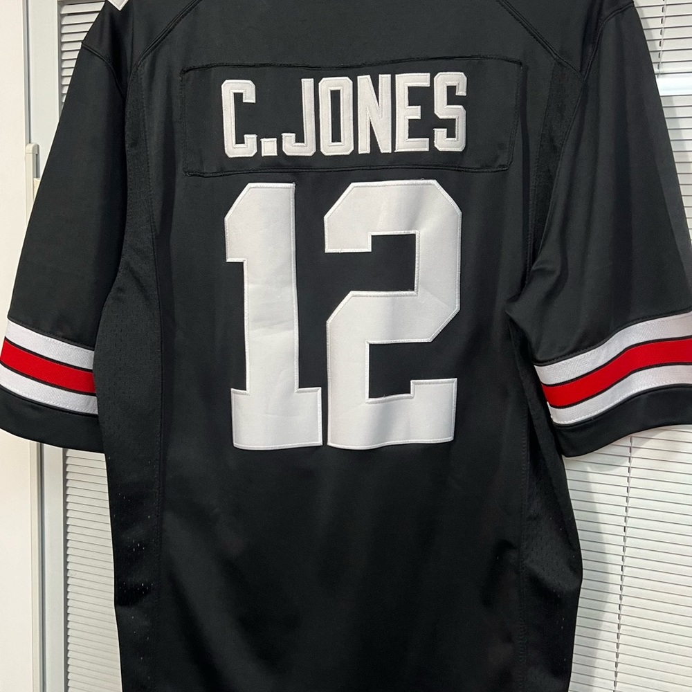 The Ohio State University C.Jones Large stitched football jersey. Nike.